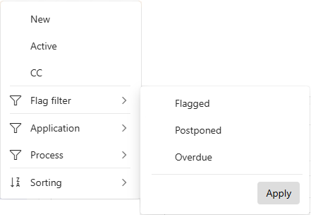 My tasks filter